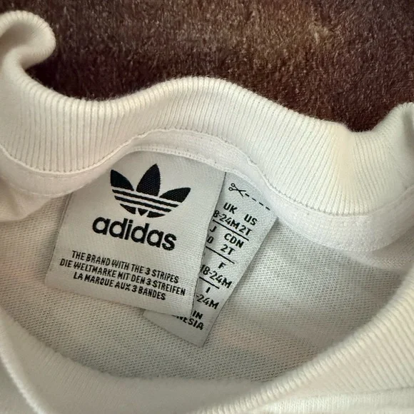 Adidas White and Orange Tee with Teal Shorts 2t - Picture 4 of 4